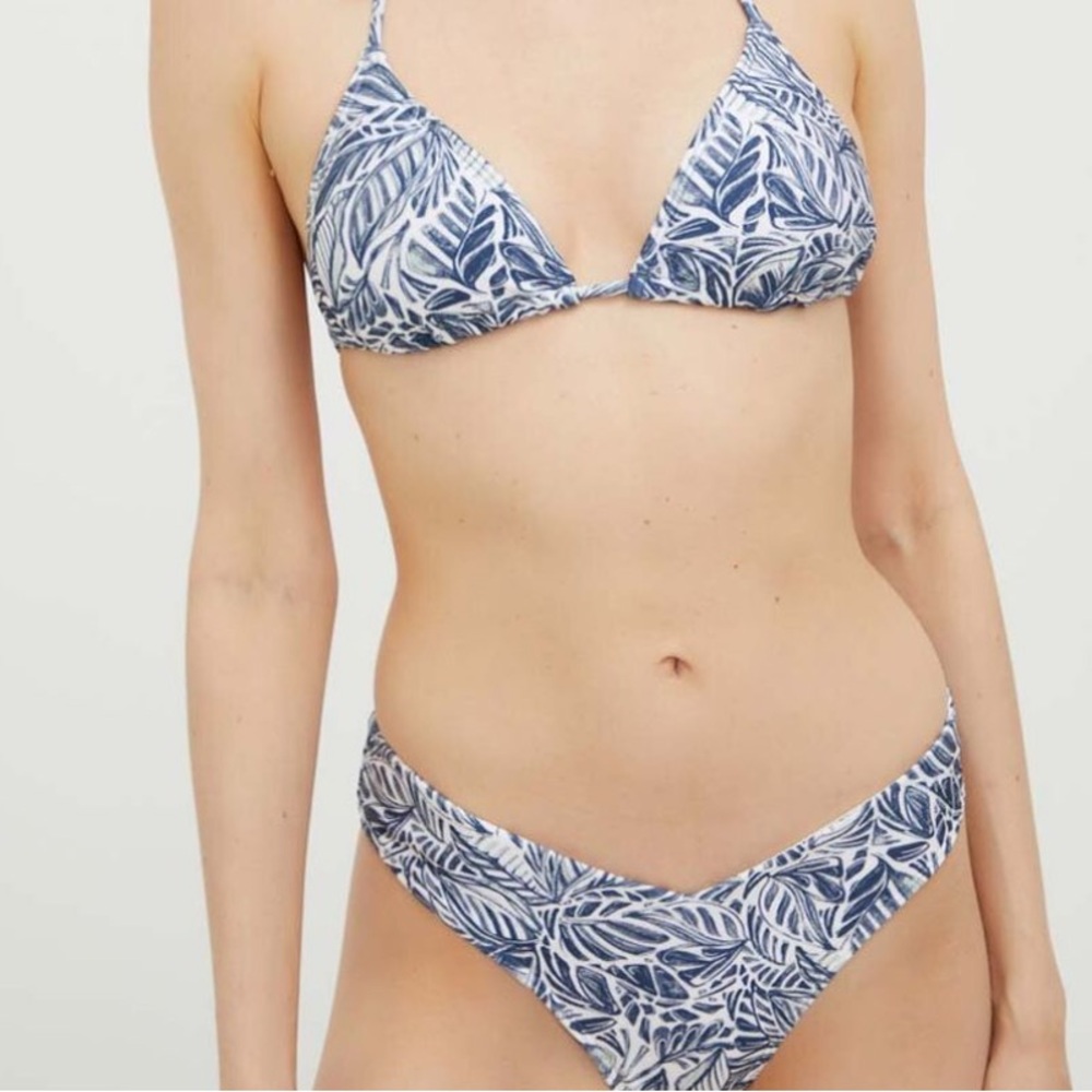 Abercrombie & Fitch Blue Leaf Print Bikini